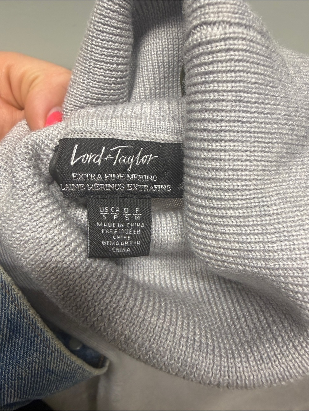 Lord & Taylor Light Gray Turtleneck Sweater - Picture 5 of 6